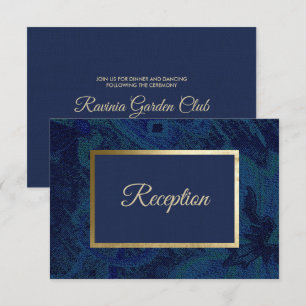 D'accompagnement Carte de réception de mariage Motif bleu marine
