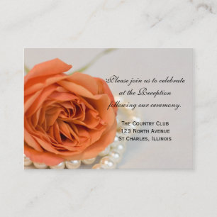 D'accompagnement Carte de réception de mariage Orange Rose et Pearl