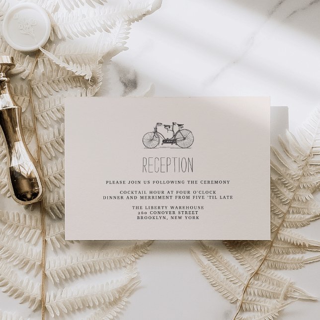 D'accompagnement Carte de réception de mariage pour vélo tandem vin (Créateur téléchargé)