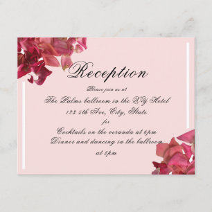 D'accompagnement Carte de réception de mariage romantique Petal ros