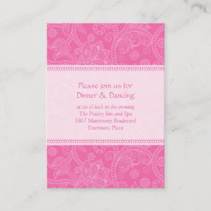 D'accompagnement Carte de réception de mariage rose Paisley