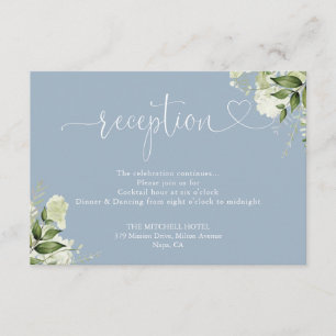 D'accompagnement Carte de réception de mariage verdure bleu poussié