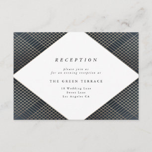 D'accompagnement Carte de réception Diamond Geometry Navy Gold Gats