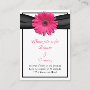D'accompagnement Carte de réception en ruban noir rose Gerbera Dais