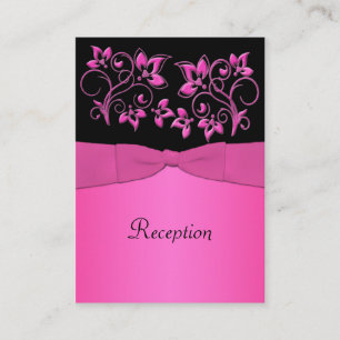 D'accompagnement Carte de réception Florale noire et rose