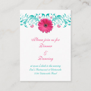 D'accompagnement Carte de réception Florale rose Gerbera Daisy Turq