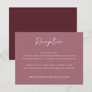 D'accompagnement Carte de réception Merlot Mariage moderne écriture
