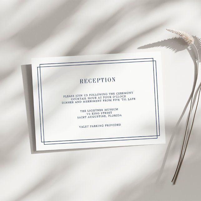 D'accompagnement Carte de réception Navy et Blanc sans âge (Créateur téléchargé)