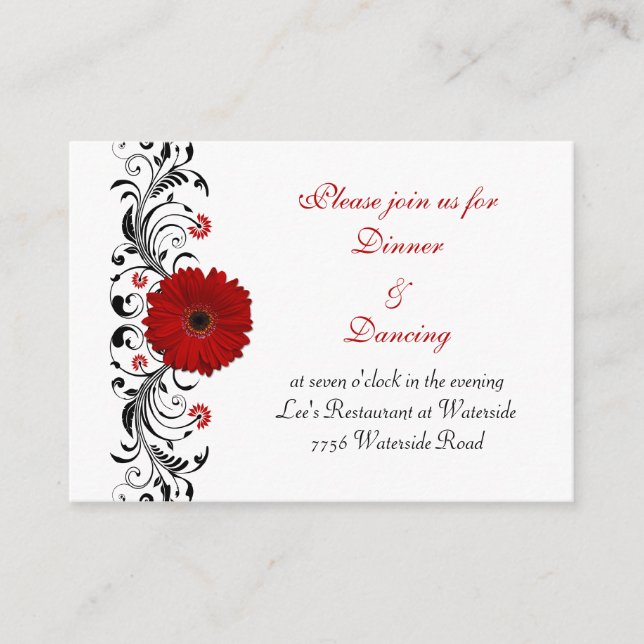 D'accompagnement Carte de réception Red Gerbera Daisy (Devant)