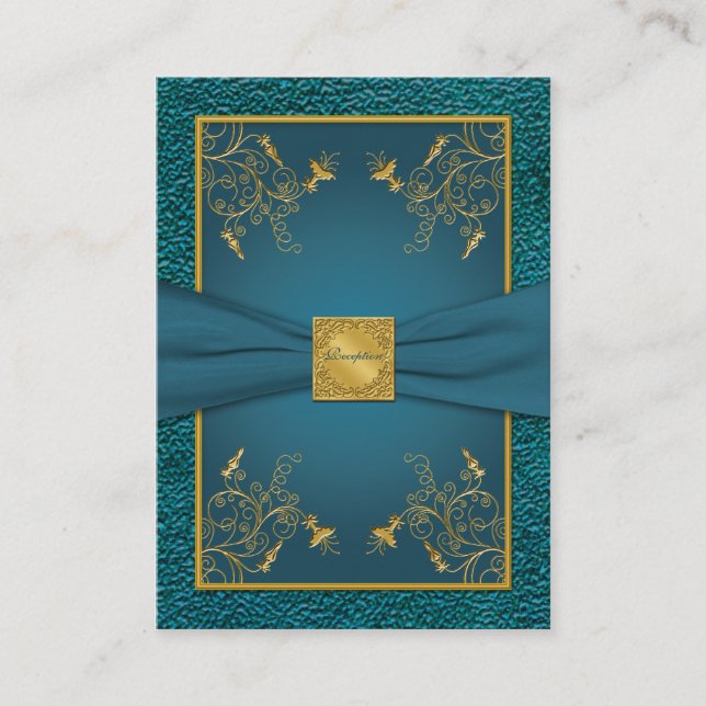 D'accompagnement Carte de réception Turquoise Gold (Devant)