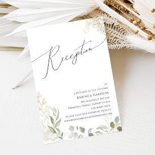 D'accompagnement Carte de réception Whimsical Green and Gold Weddin