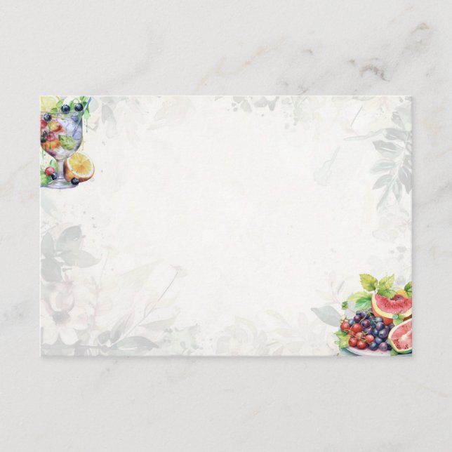 D'accompagnement Carte de recette à base vierge de salade de fruits (Devant)