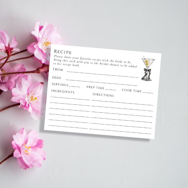 D'accompagnement Carte de recette à thème Martini à double face (Créateur téléchargé)