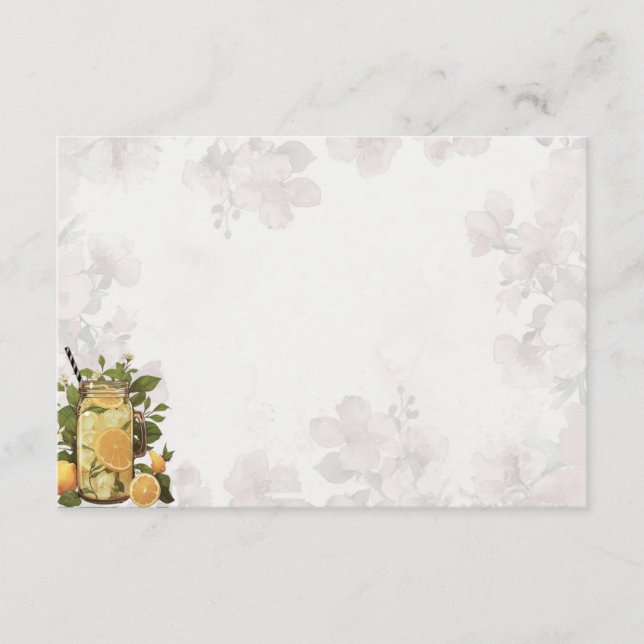 D'accompagnement Carte de recette blanche à base de citronnade rose (Devant)