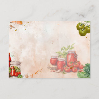 D'accompagnement Carte de recette blanche Collage de tomate