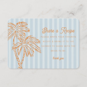 D'accompagnement Carte de recette Blue Palm Springs Pastel Beach Sh