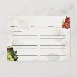 D'accompagnement Carte de recette de base Marmalade