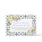 Carte de recette de citron de la côte d'Amalfi Ita