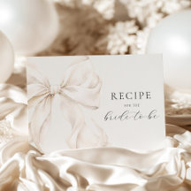 Carte de recette de douche de mariée à nœud enneig