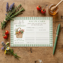 D'accompagnement Carte de recette de douche de mariée Gingham She’s