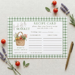 D'accompagnement Carte de recette de douche nuptiale Gingham Fresh