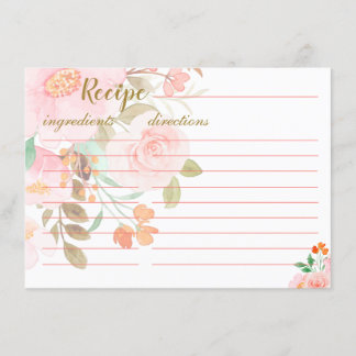 D'accompagnement Carte de recette de douche nuptiale rose floral
