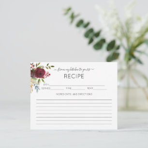 D'accompagnement Carte de recette de Fête des mariées de couleur ro