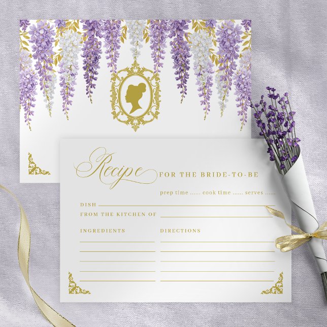 D'accompagnement Carte de recette de Fête des mariées Vintage flora (Créateur téléchargé)