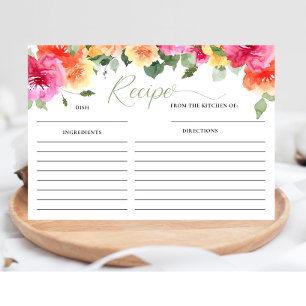 D'accompagnement Carte de recette de la douche de mariée rose orang