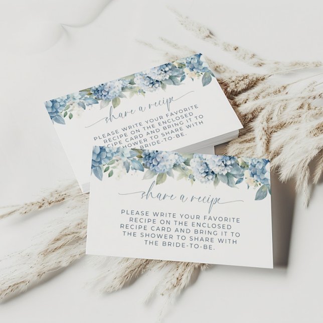 D'accompagnement Carte de recette d'hydrangea bleu pour insertion (Créateur téléchargé)