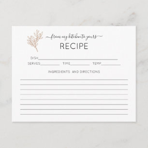 D'accompagnement Carte de recette Fête des mariées verte dessinée à