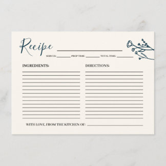 D'accompagnement Carte de recette pour la mariée Fleur sauvage rust