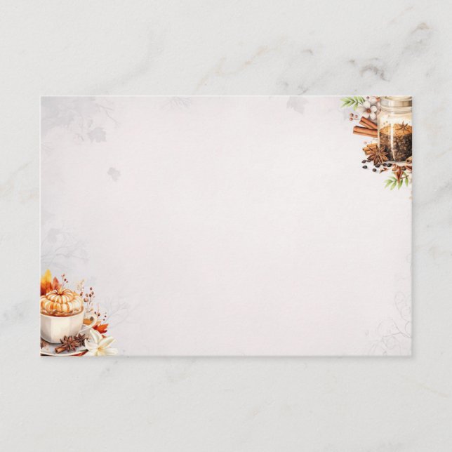 D'accompagnement Carte de recette vide de base sucre et épices (Devant)