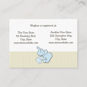 D'accompagnement Carte de registre baby shower Blue Elephant Hugs