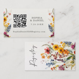D'accompagnement Carte de registre de cadeaux de fleurs pressées po