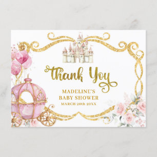 D'accompagnement Carte de remerciement Carrosse Rose Princesse Roya