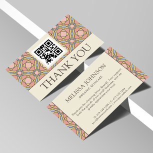 D'accompagnement Carte de remerciement de soins de peau géométrique