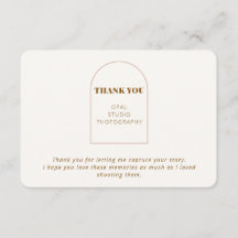 Carte de remerciement élégante et minimaliste pour