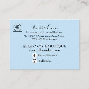 D'accompagnement Carte de remerciement minimale avec logo QR