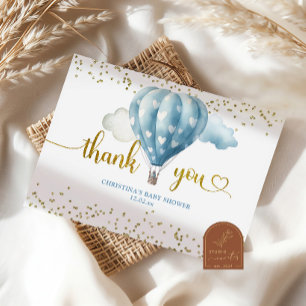 D'accompagnement Carte de remerciement Montgolfière Bleue