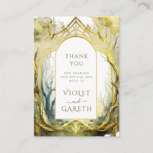 D'accompagnement Carte de remerciement or forêt enchantée mariage