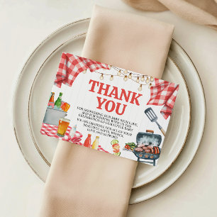 D'accompagnement Carte de remerciement Rustique Gingham Baby-Q