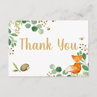 D'accompagnement Carte de remerciements de Baby shower forestier