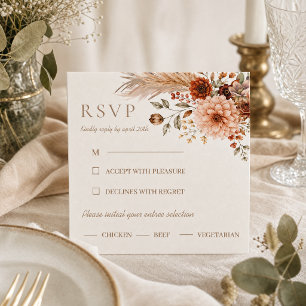 D'accompagnement Carte de réponse Boho Floral Pumpkin Fall in Love