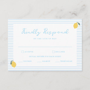 D'accompagnement Carte de réponse de mariage Amalfi bleu côtier au 