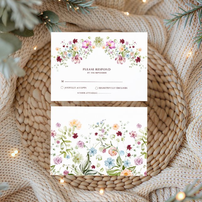 D'accompagnement Carte de réponse de mariage aux fleurs sauvages bo (Créateur téléchargé)