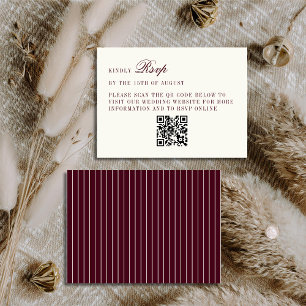 D'accompagnement Carte de réponse de mariage avec code QR ivoire Bo