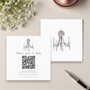 D'accompagnement Carte de réponse de mariage avec lustre chic et nœ