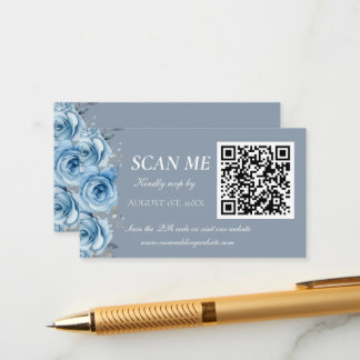D'accompagnement Carte de réponse de mariage botanique or bleu pous