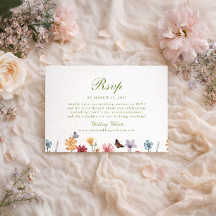 D'accompagnement Carte de réponse de mariage de jardin de fleurs sa